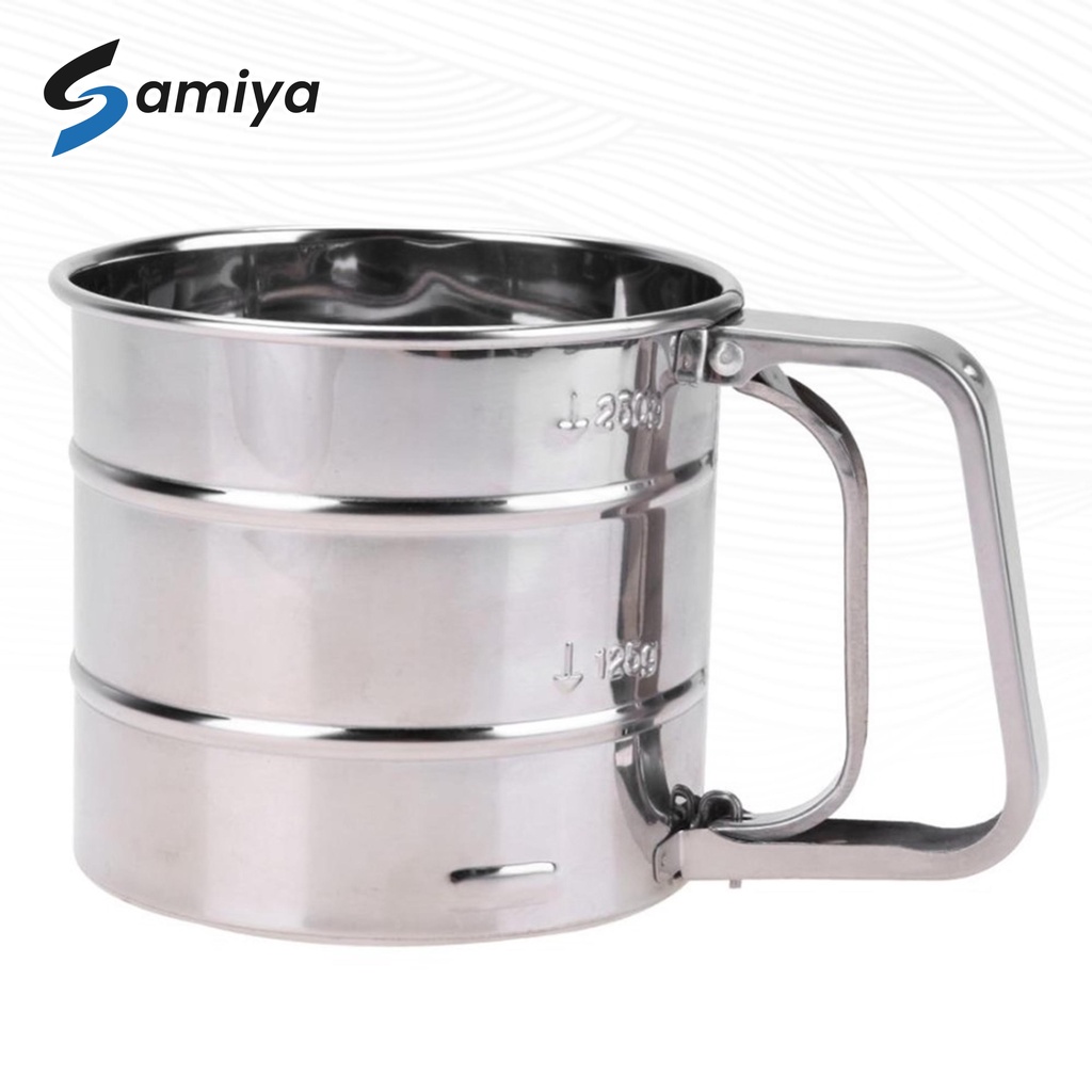 saringan tepung gula stainless / mekanis icing mesh sifter shaker