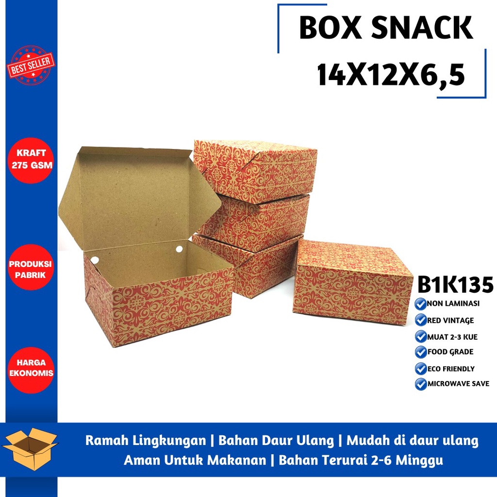 Box Snack Dus Kue Snack Box 14x12 (B1K135-14X12X6.5 Cm)