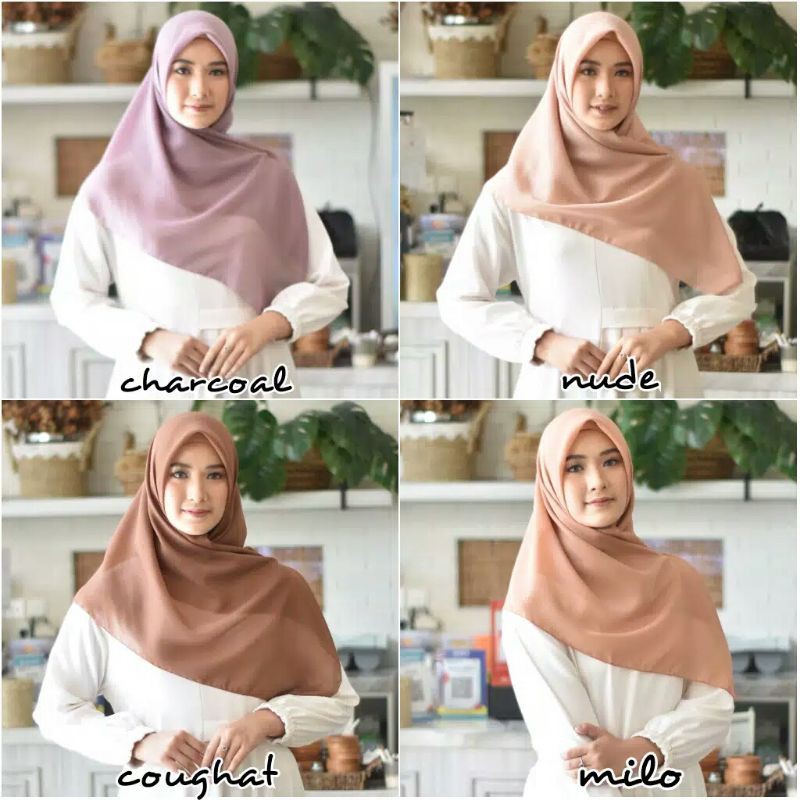 Hijab Segiempat bella /bella square jait pinggir/jilbab/hijab segi empat