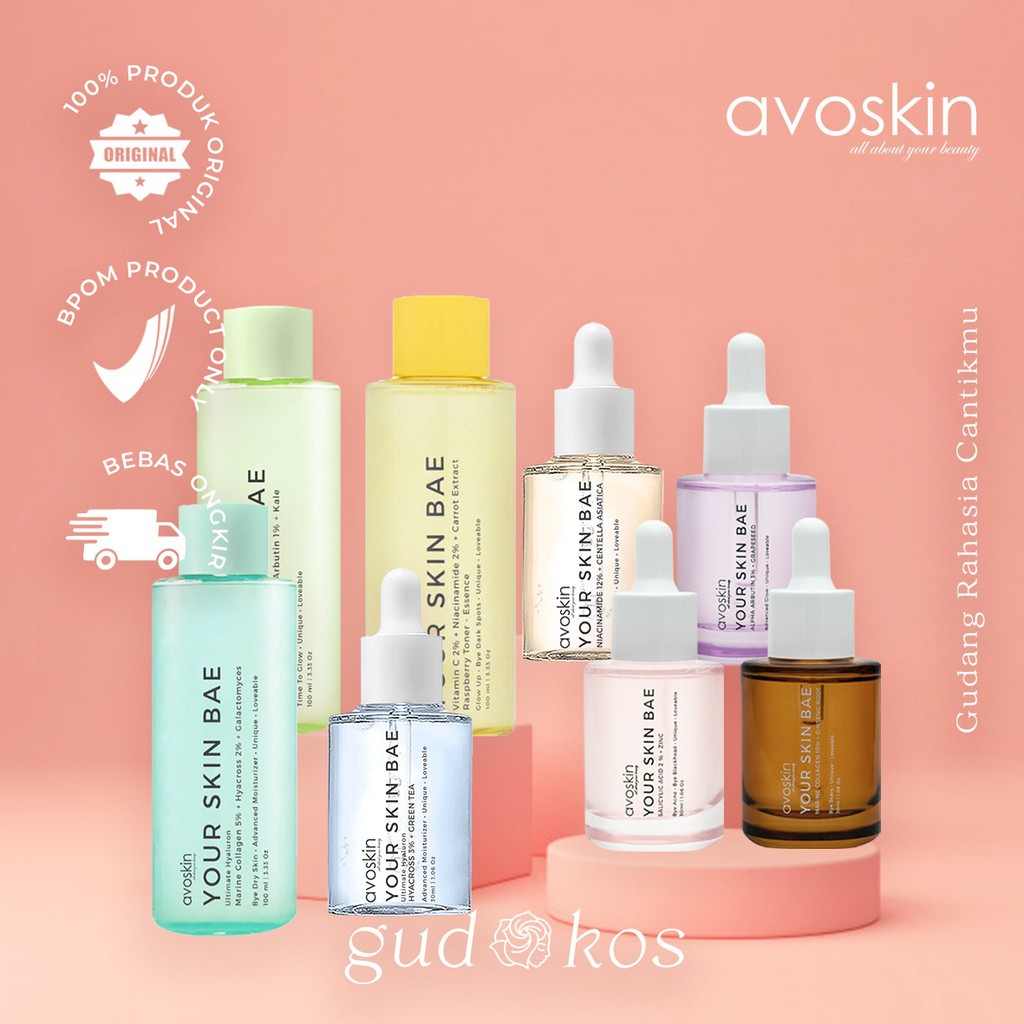 AVOSKIN YourSkinBae All Toner Serum Series - Pelembab Pencerah Pemutih Kulit Wajah Glowing