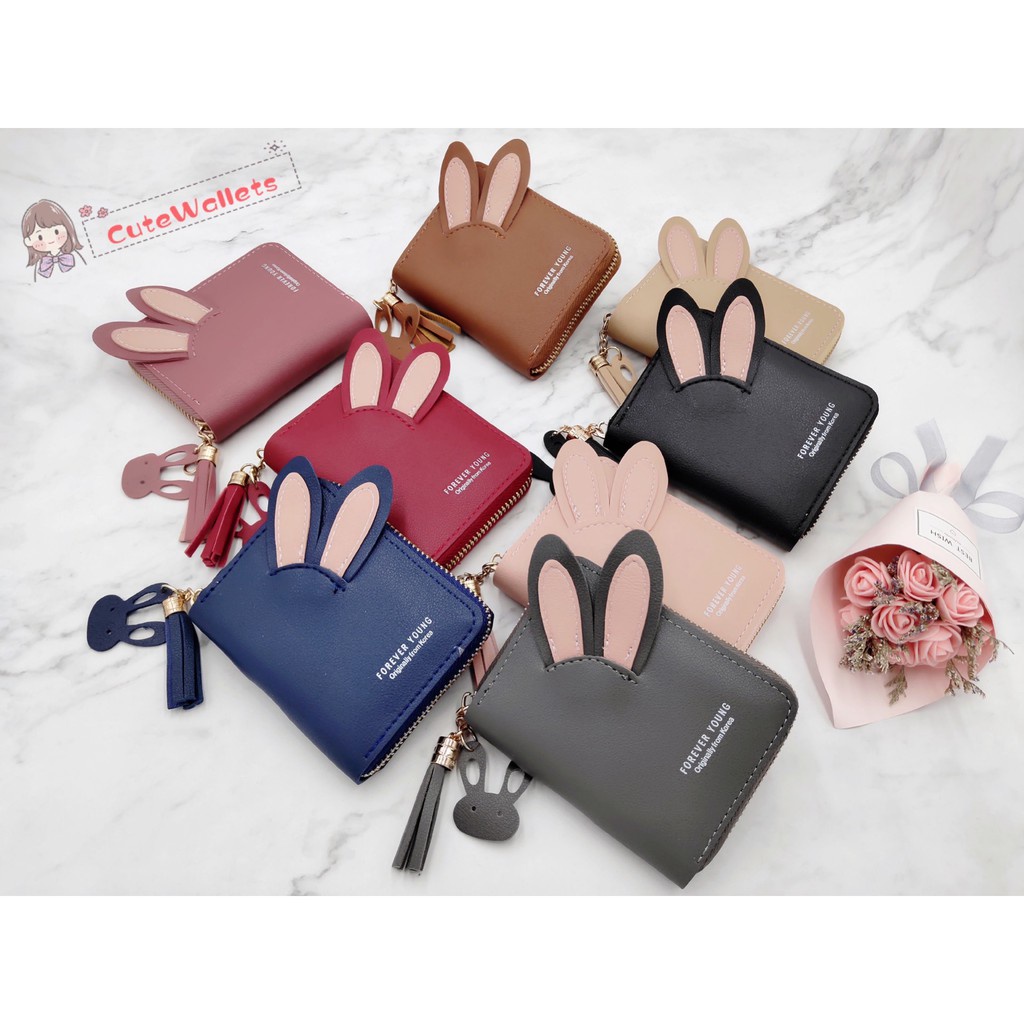 ( GS ) DOMPET WANITA / DOMPET LIPAT WANITA DOMPET LUCU DOMPET LIPAT MOTIF TELINGA KELINCI