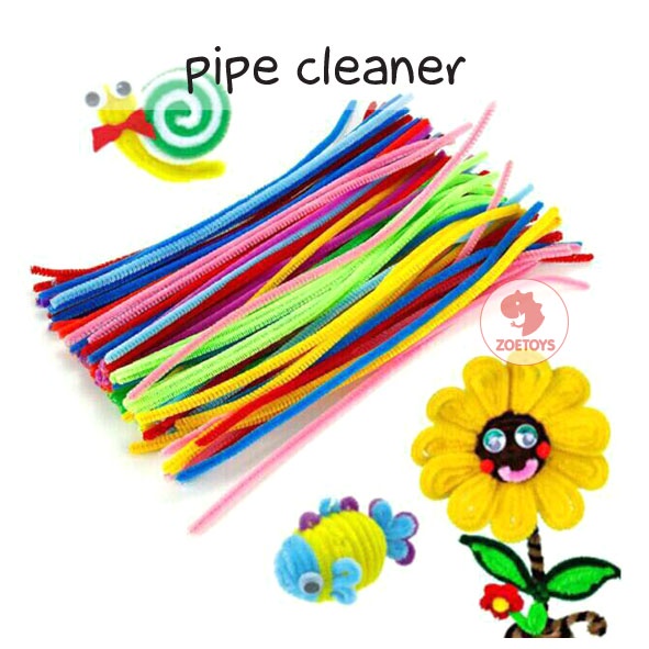 Zoetoys Pipe Cleaner 100 Pcs | Kawat Bulu Mercy Mix Campur Pastel Bright A B Tebal 6mm 30cm | DIY art n craft Prakarya Anak | Mainan Edukasi