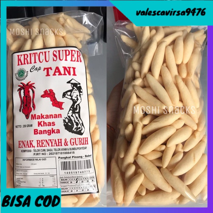 

⭐BISA COD⭐ Kritcu Super Telur Cumi Cap Tani 250gr Asli Bangka / Stick Cumi Halal