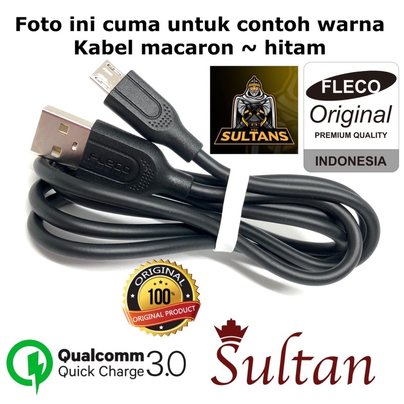 PROMO ~1TOPLES ISI 40PCS T123 T124 T125 KABEL DATA MAKARON FLECO ORIGINAL MICRO TYPE C ip8