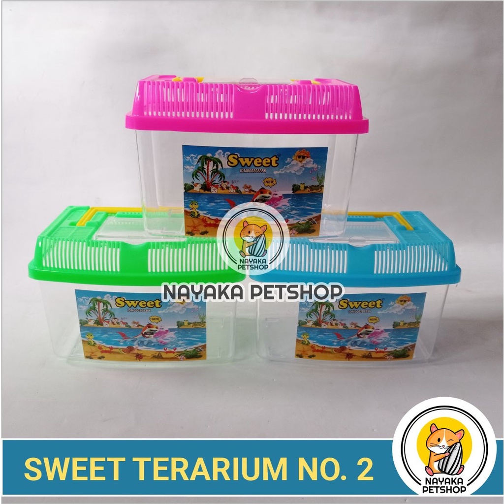 Sweet Terarium No. 2 Kandang Aquarium Mini Ikan Hias Hamster Reptil Kura Kura