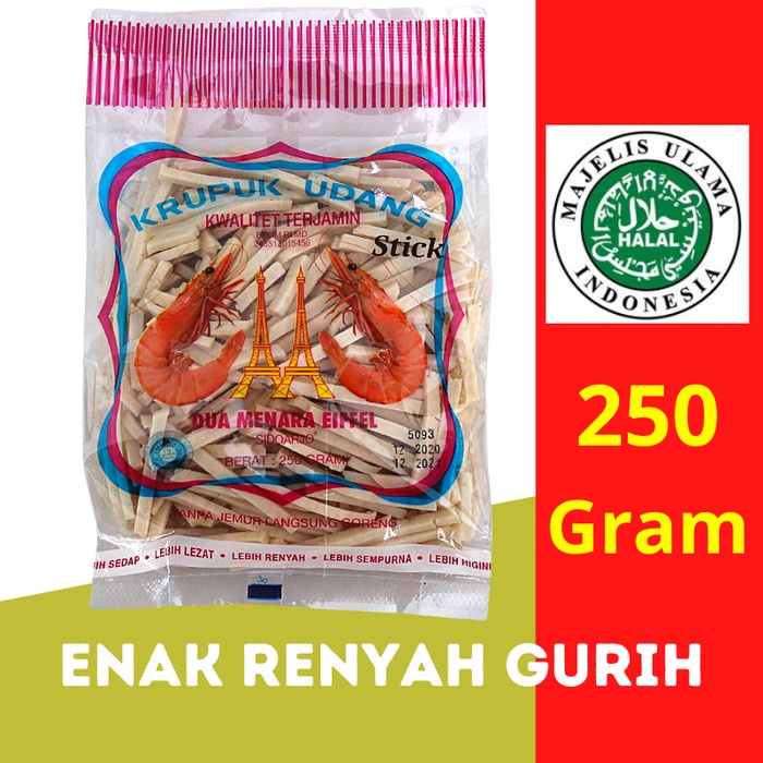 

NEW Dua Menara Eiffle Kerupuk Udang Mentah Bentuk Ukuran Stik 250g