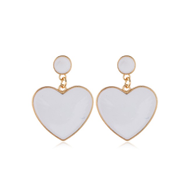 LRC Anting Tusuk Fashion  Drop Nectarine Heart Studs A60123