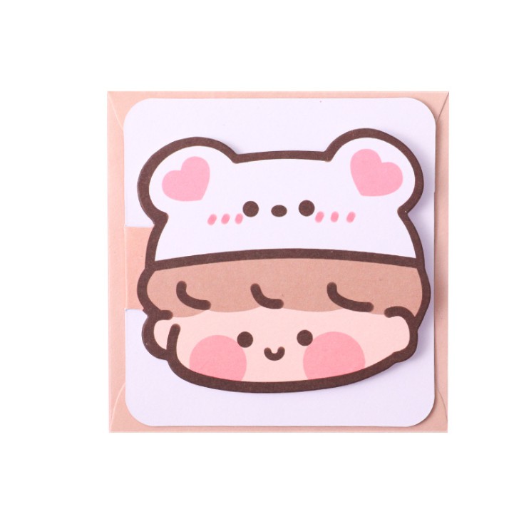 

J2 - Kartu ucapan animal head lucu Greeting card kartun ja