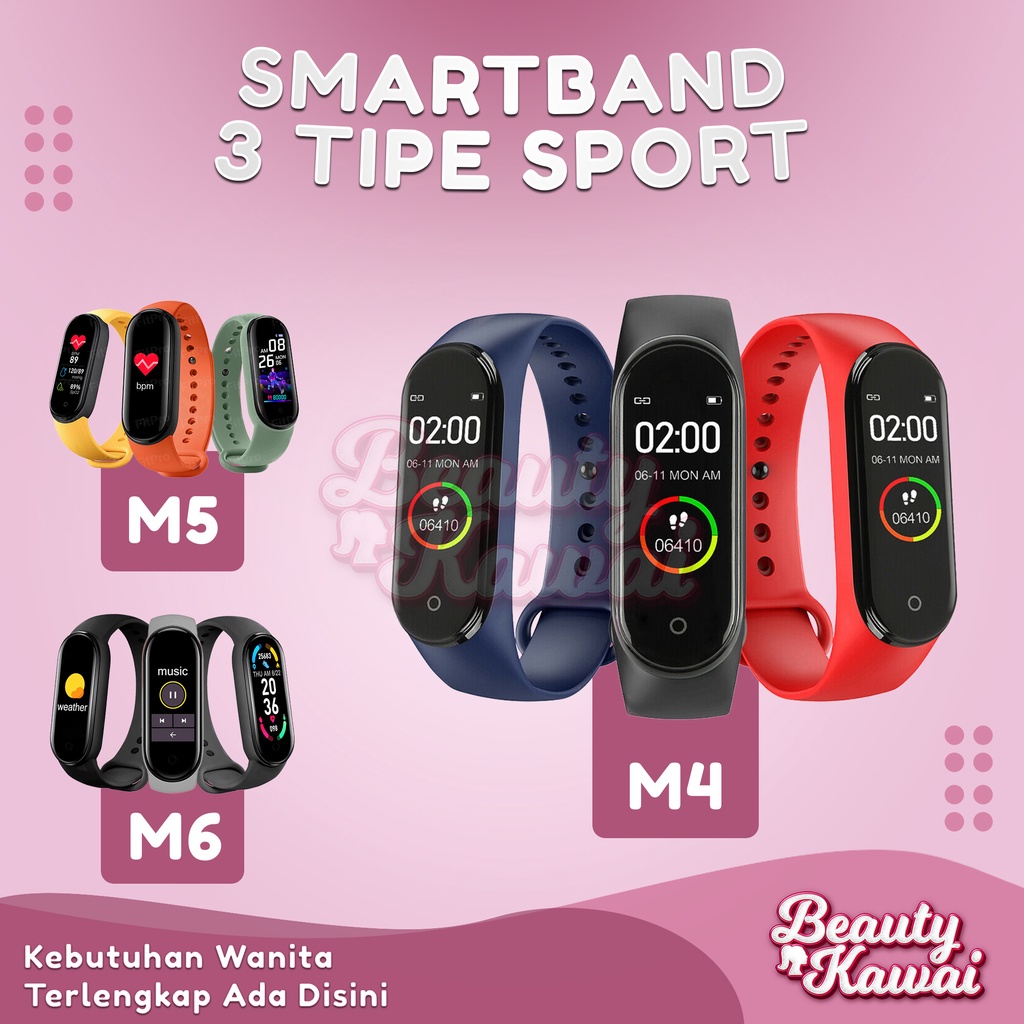 New Aksesoris Jam Tangan M4 Bracelet M5 M6 Smartband Pria Wanita Trendy