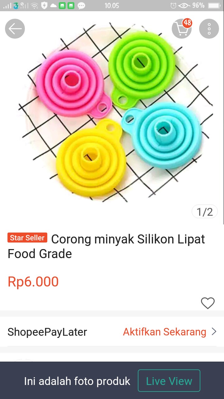 Corong Minyak Silikon Lipat Food Grade