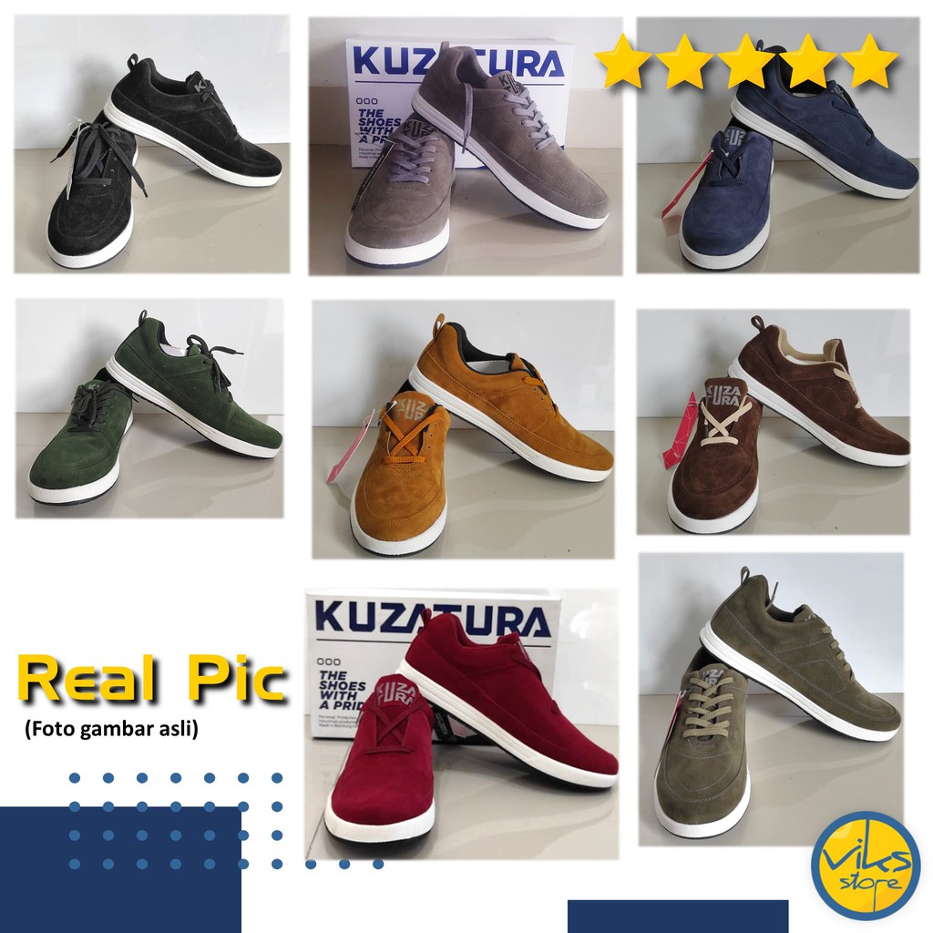 Sepatu Sneakers Pria Cowok Tali Style Casual Distro Kuzatura Original Bahan Suede Lokal Premium Elegan Sepatu Sekolah Kuliah Kerja Olahraga