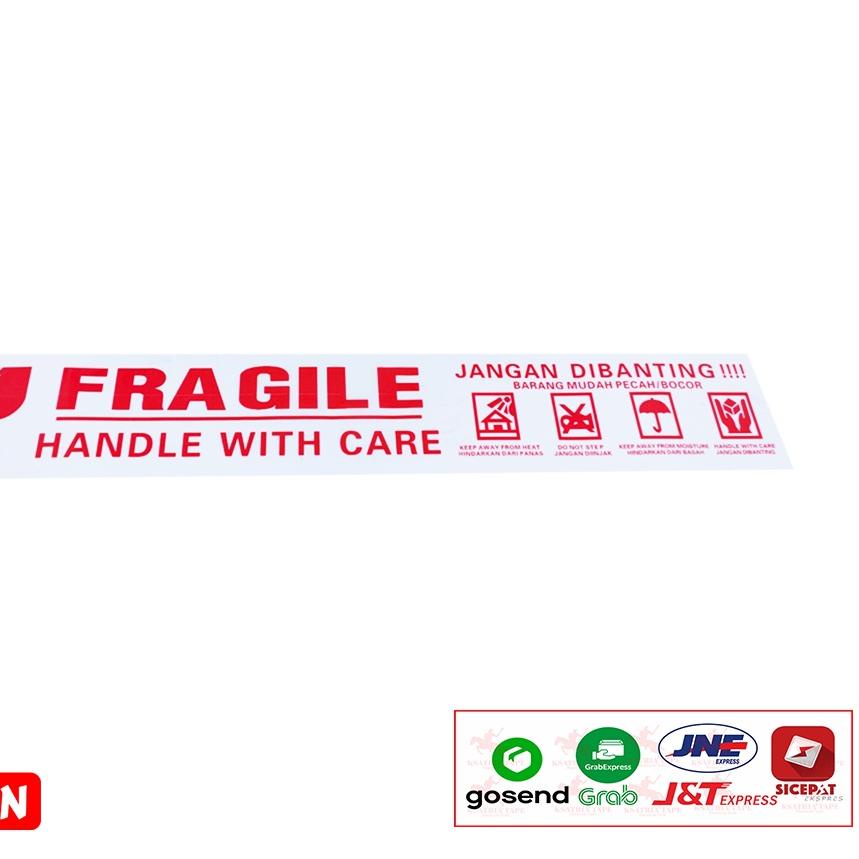 

✤»New Arrival Lakban OPP Tape / Lakban Fragile Putih KSATRIA Tape 80 Yard paling murah