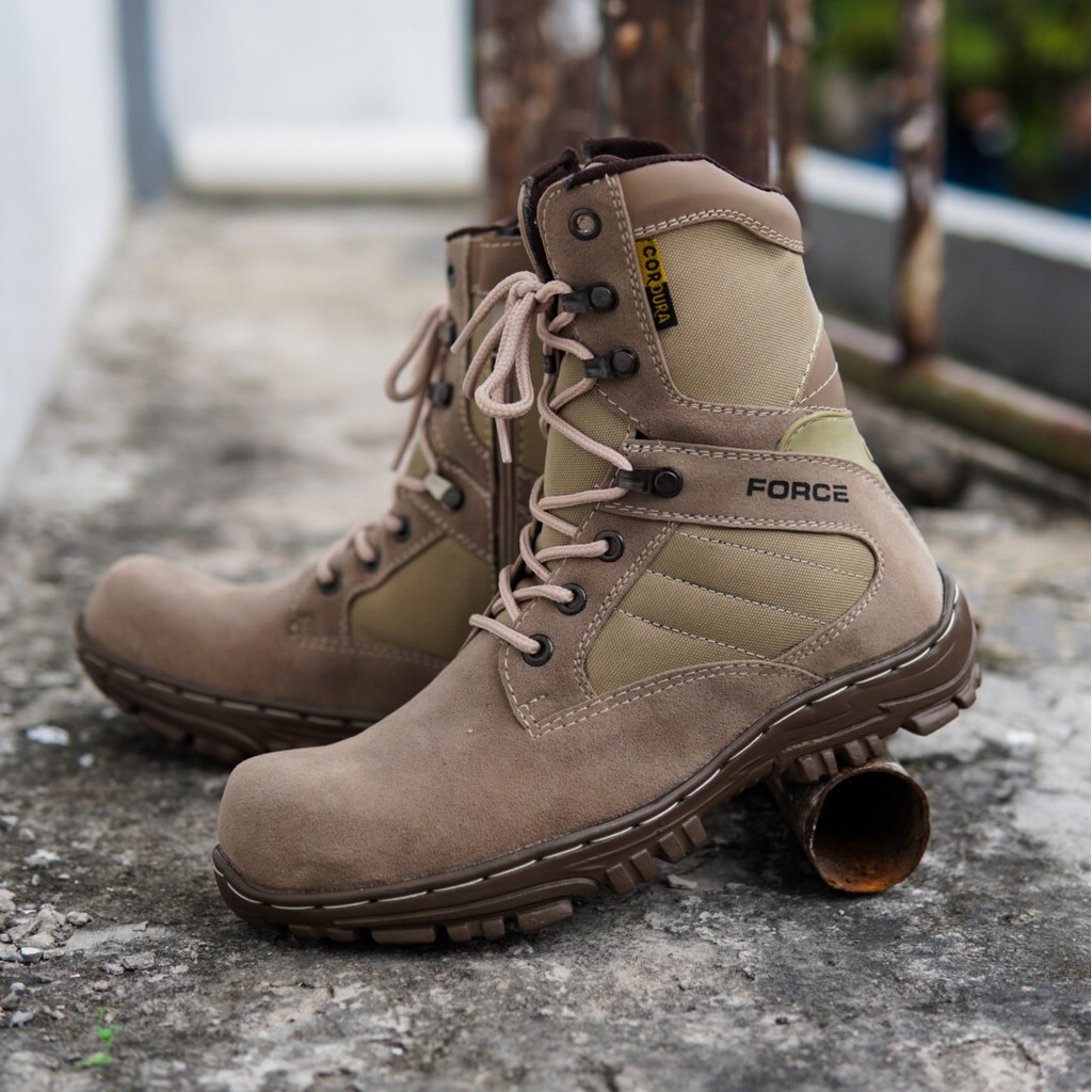 BLACK FORCE CHEAP TINGGI - SEPATU BOOTS PRIA HIKING MUNCAK TACTICAL SAFETY SHOES TRACKING UJUNG BESI