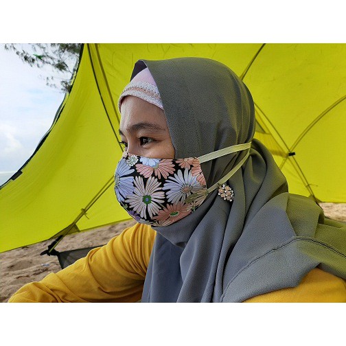 MASKER DEWASA MONCONG BISA DI ISI TISU 2 ply headloop hijab