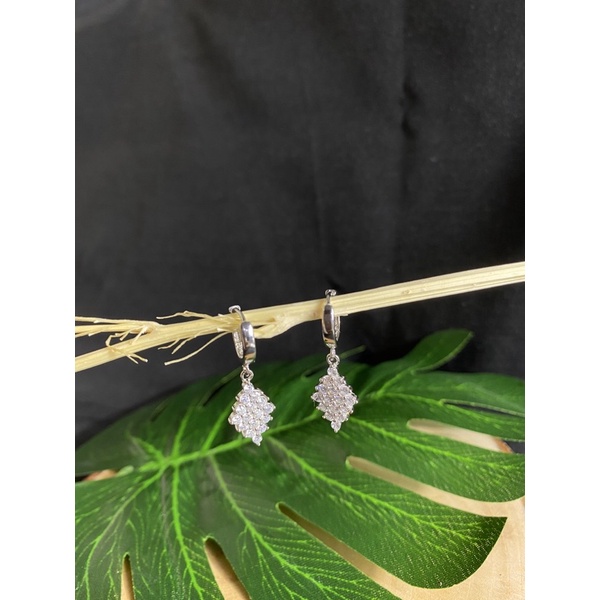 Anting Bulat Jepit Gantung Perak 925/ S925 Asli