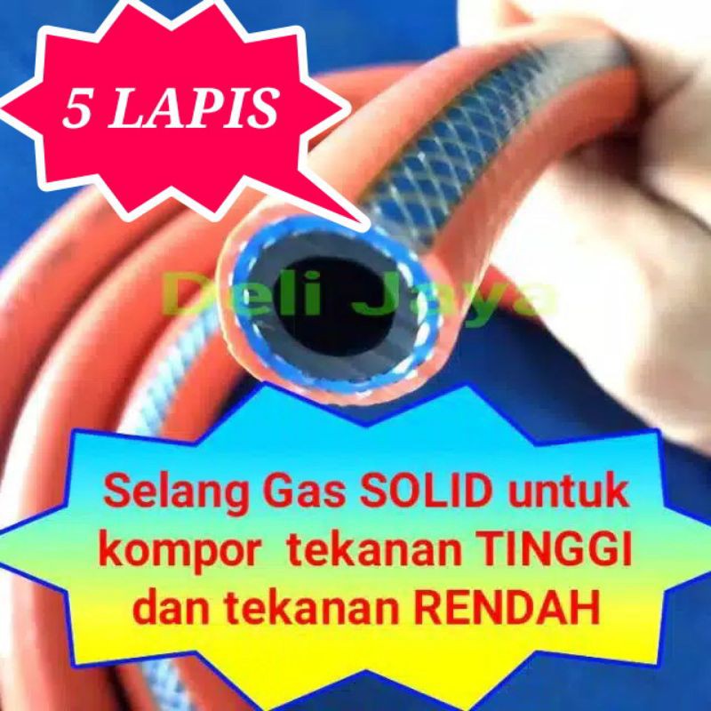 Selang Gas Orange Solid 5 Lapis kompor Tekanan tinggi dan tekanan rendah