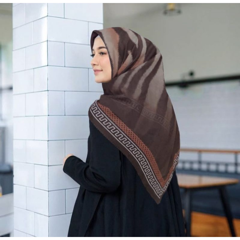 PROMO / ZEBRA COKLAT / JILBAB VOAL PREMIUM / GROSIR HIJAB / HIJAB SEGI EMPAT / VOAL MOTIF PREMIUM / 