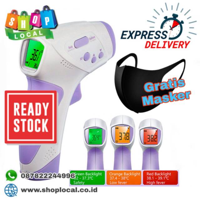 Thermometer Non Contact Akurat Cepat Bersertifikat CE FCC HT-668