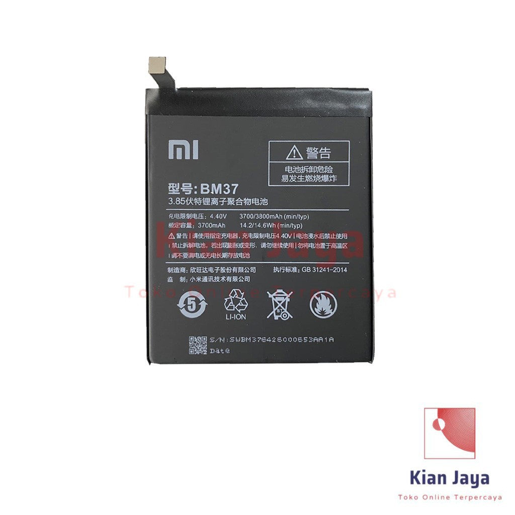 Baterai Xiaomi Mi 5s Plus BM37 Original OEM Batre Batrai Battery Hp Xiao Mi BM 37 Ori