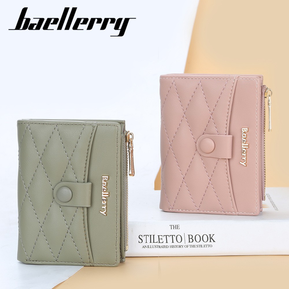 BAELLERRY N5020 Dompet Wanita Kecil Dompet Pendek Lipat Dompet Kartu Wanita Bahan Kulit PU Leather Premium WATCHKITE WKOS