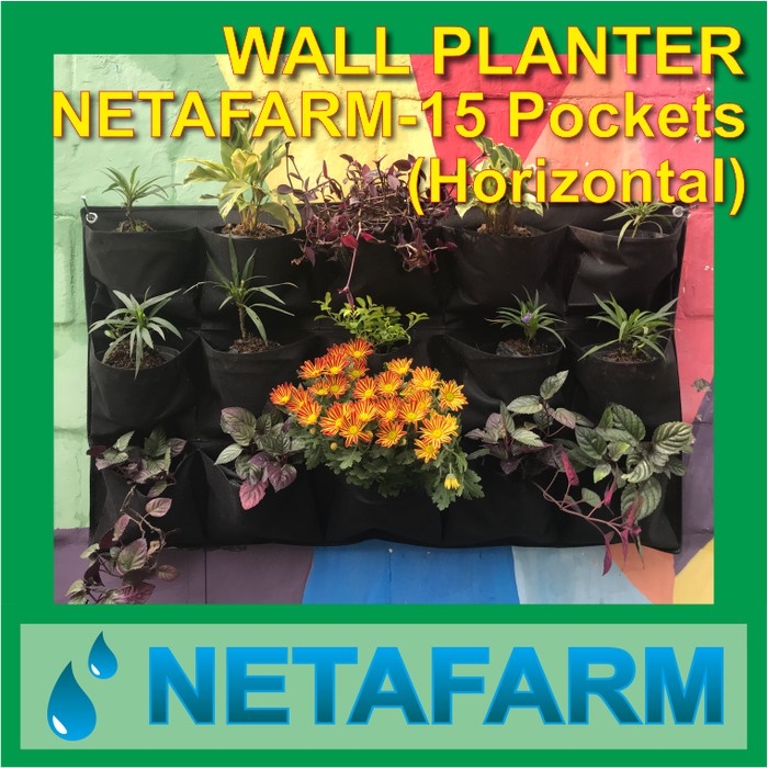 NETAFARM Wall Planter 15 Pockets HORIZONTAL Pot Dinding