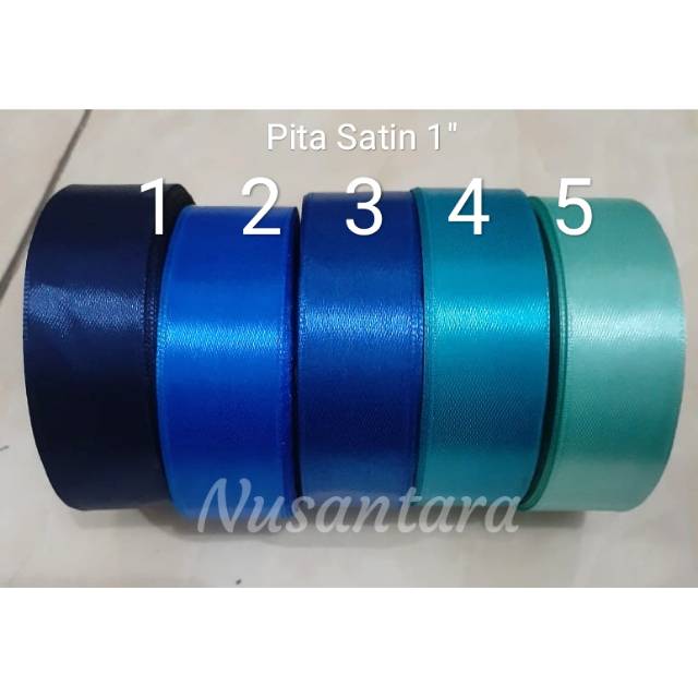 Pita Satin 1&quot; / Pita Satin 2,5cm per roll / apita Satin 1 inch Blue Series