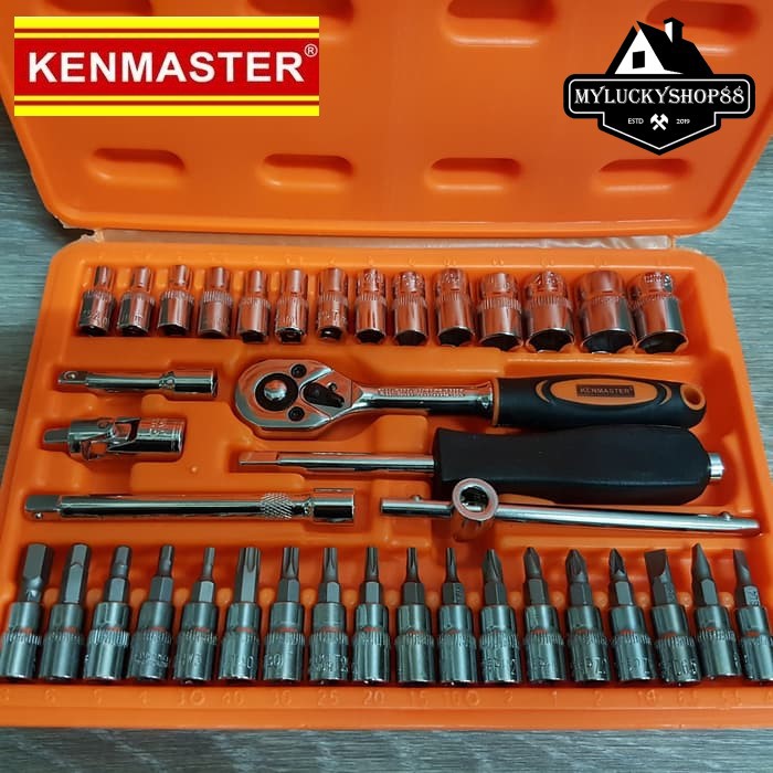 Kenmaster Socket Wrench Set 38pcs Kunci Sok 38 Sockets