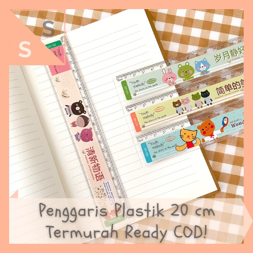 

[simplyshop] Penggaris Plastik / Mistar / Plastic Ruler 20 cm Transparan Alat Ukur Anak Sekolah Alat Tulis Kantor Cute Animal Youth Melody Zhiheng ZH-231