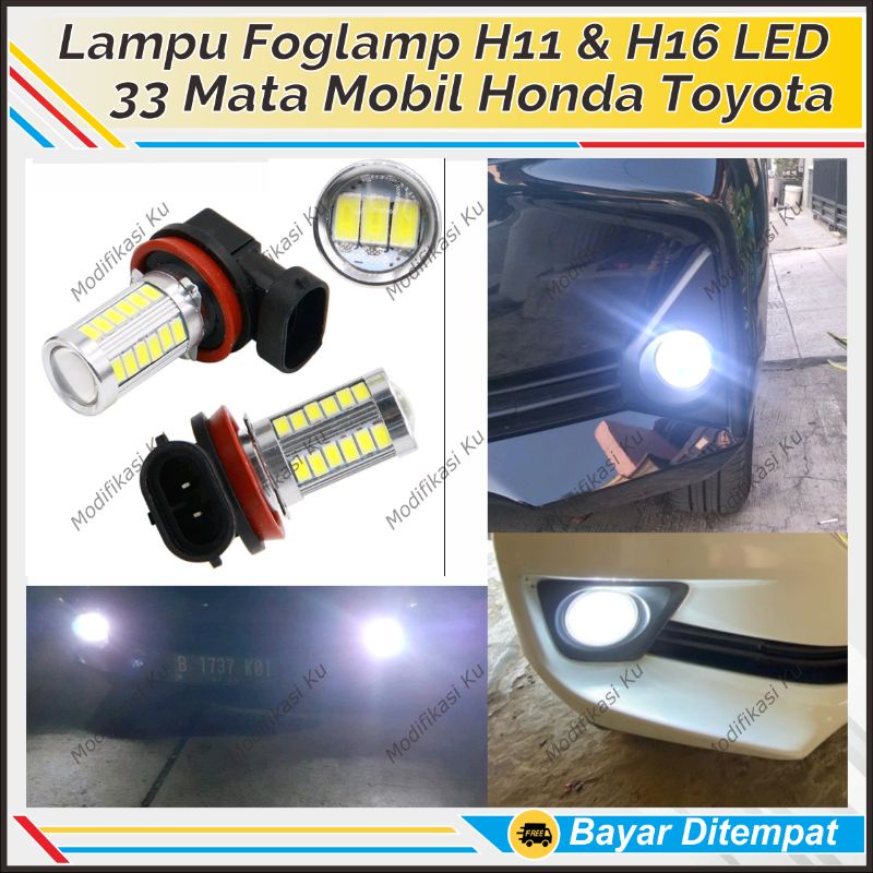 LAMPU LED FOGLAMP MOBIL H8 H9 H11 H16 33 TITIK MATA LED PUTIH KUNING AVANZA APV ERTIGA CAYLA AGYA BR
