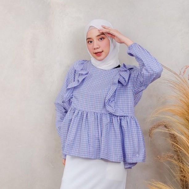 CATHERINE - AIRA TOP / PAKAIAN WANITA / TARTAN TOP