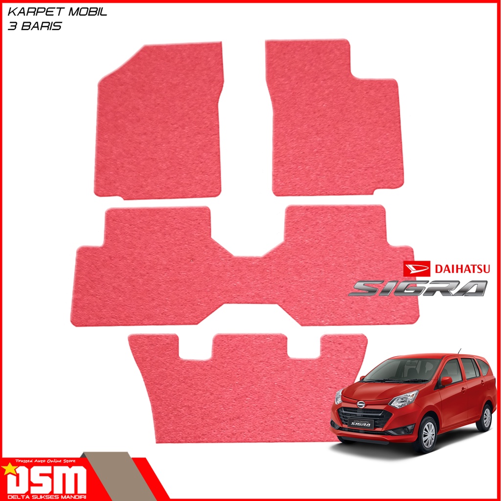 Karpet Mobil Mie Daihatsu Sigra - 3 Baris Tanpa bagasi / Karpet Mie Bihun High Quality / DSM