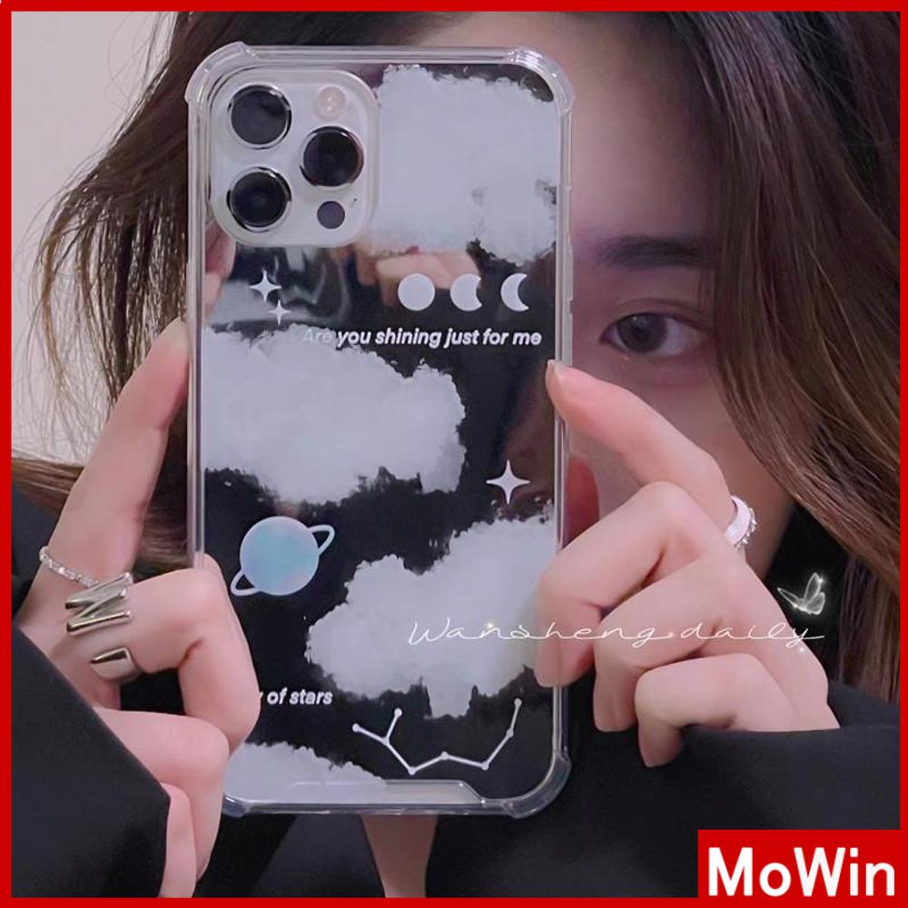 iPhone Case Acrylic HD Mirror Airbag Shockproof Protection Camera Cloud Moon Planet Starry Sky Compatible For iPhone 11 iPhone 13 Pro Max iPhone 12 Pro Max iPhone 7 Plus iPhone xr