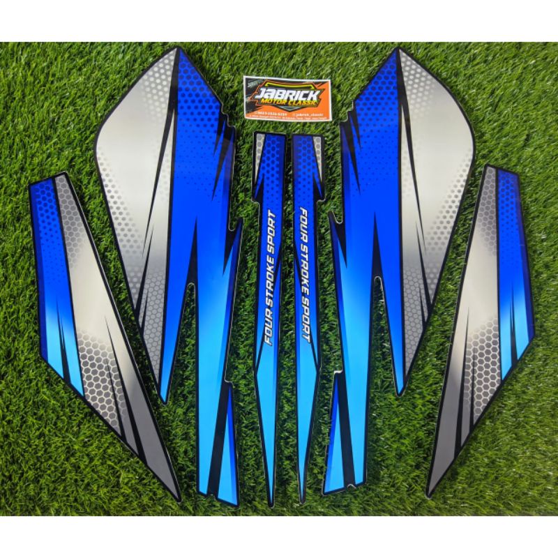 Striping Stiker Lis Honda GL PRO MAX VARIASI KARBON BIRU