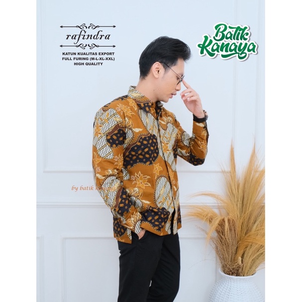 RAFINDA Baju Batik Pria Berlapis Furing Bahan Katun Berkualitas Ekspor