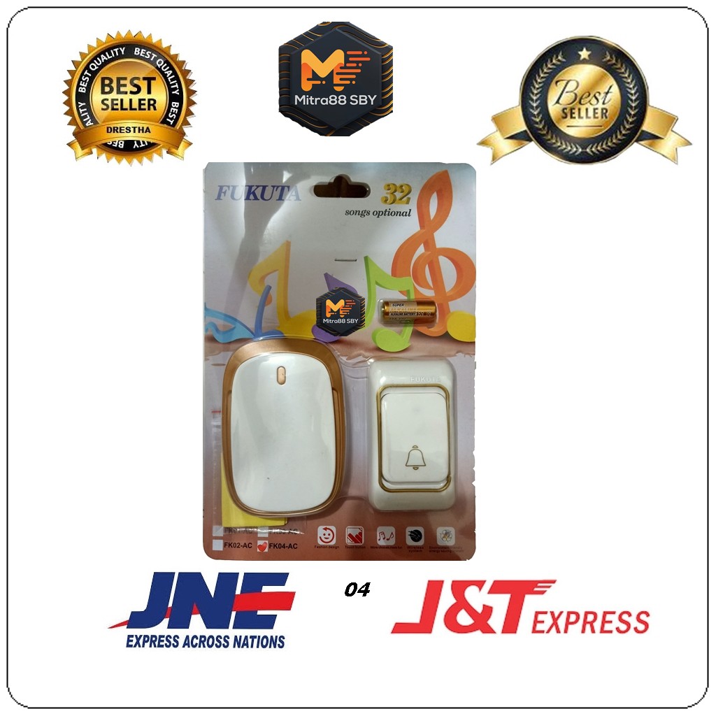 Mitra88sby Bel Pintu Bel Rumah  Door Bell Wireless FUKUTA