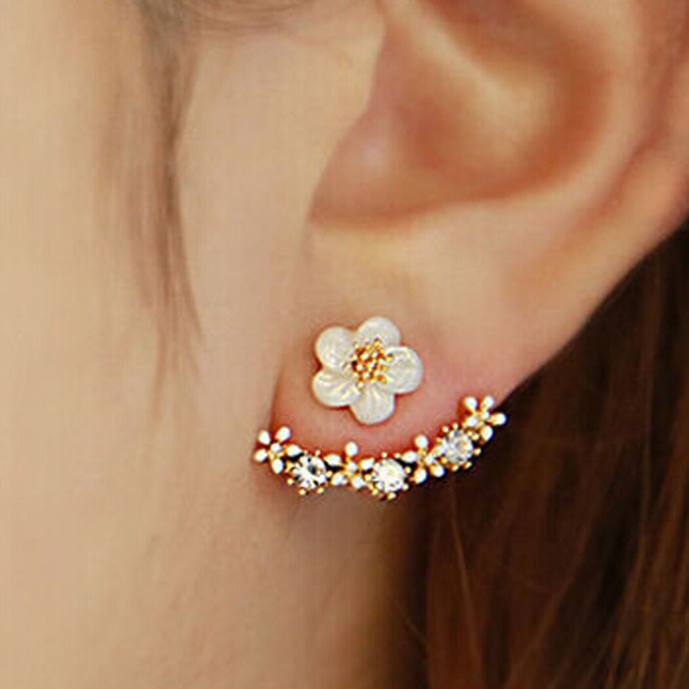 Anting Gantung Model Bunga Daisy Anti Alergi Fungsi Ganda untuk Wanita