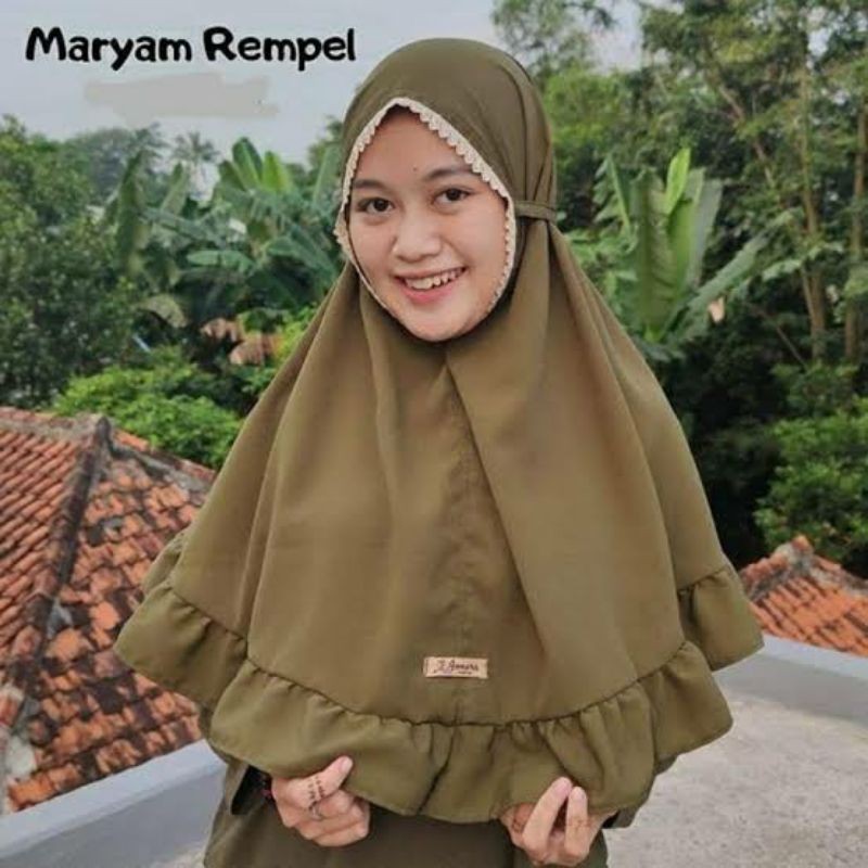 HIJAB BERGO INSTAN TALI REMPEL RENDA / BERGO MARYAM REMPEL RENDA
