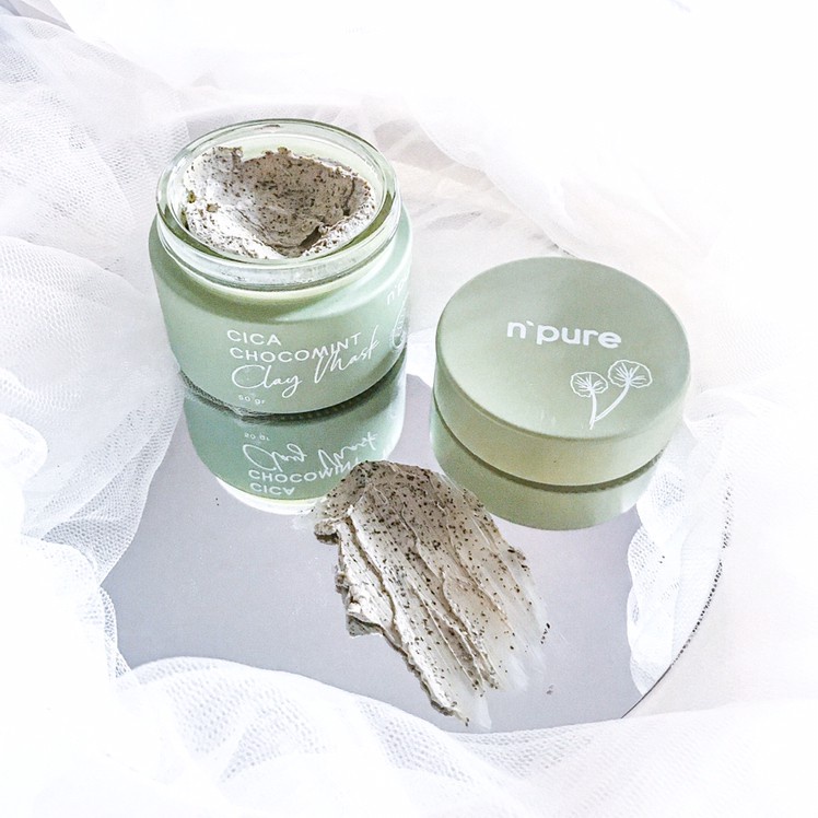 ☘️ CHAROZA ☘️ NPURE Clay Mask Centella Asiatica Chocomint 50GR