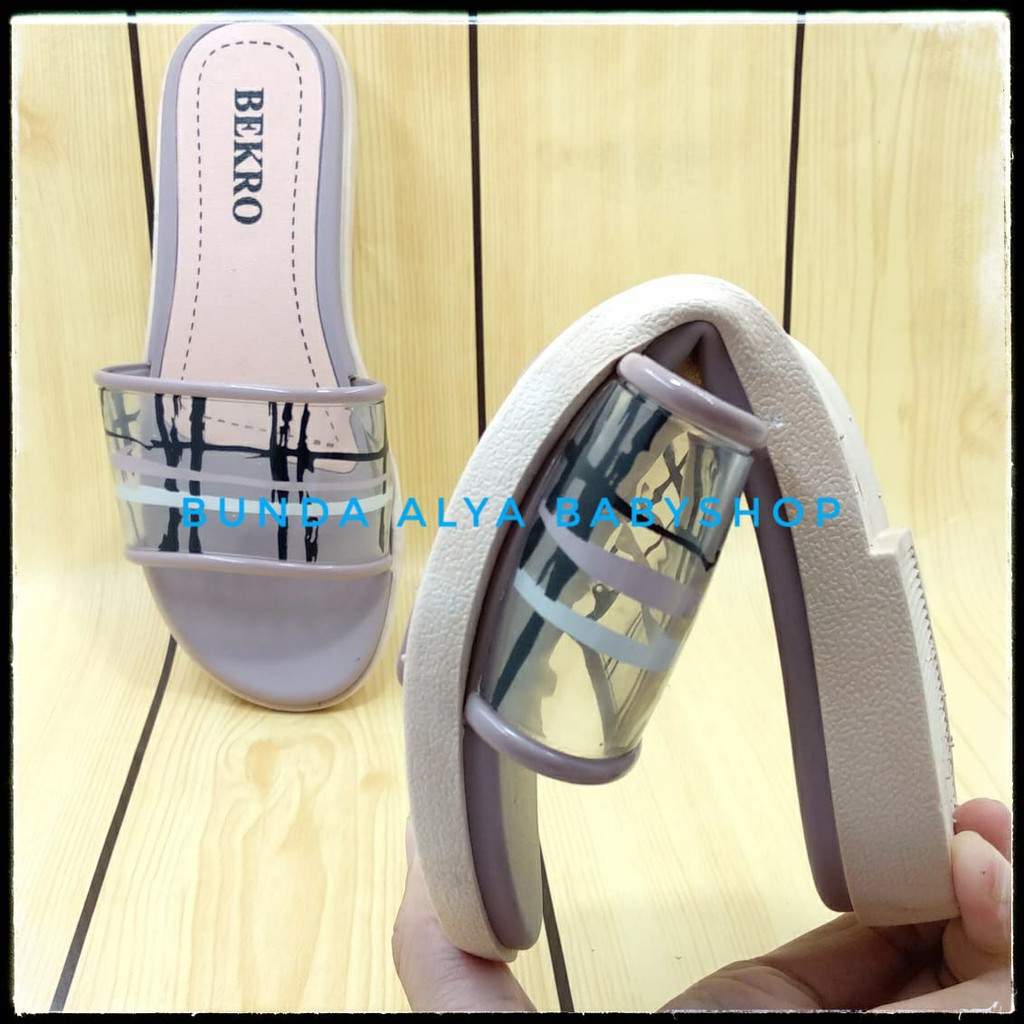 Sendal Slop Wanita UNGU Kotak Size 36 - 40  - Sendal Slop Wanita Alas Karet BEKRO - Sendal SALE