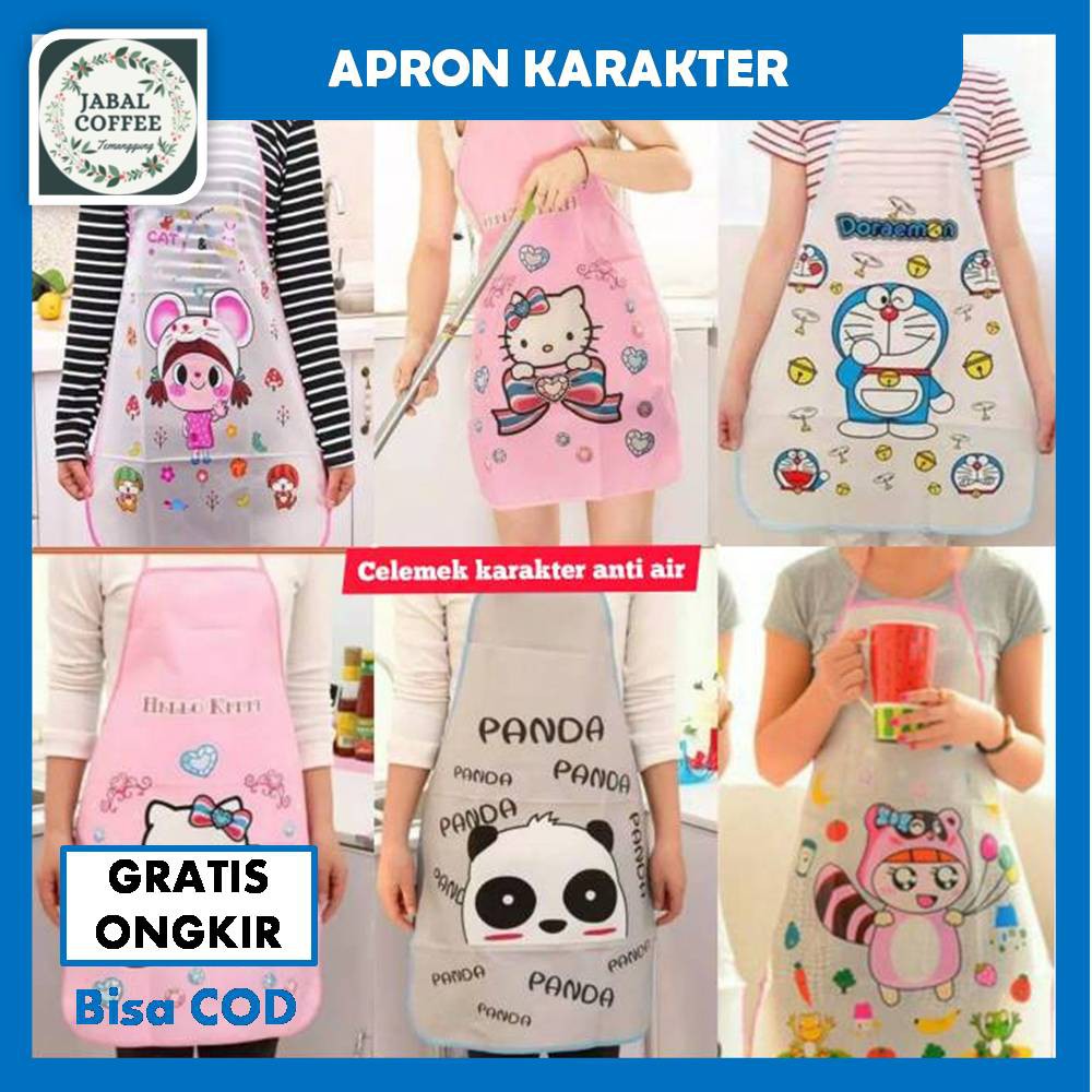 Celemek Masak Waterproof / Celemek Apron Karakter / Apron Anti Air Karakter / Apron Masak Waterproof