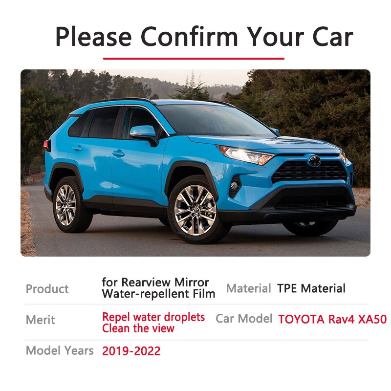 Stiker Film Kaca Spion Mobil Full Cover Anti Kabut / Hujan Untuk Toyota Rav4 XA50 2019~2020 RAV 4 50
