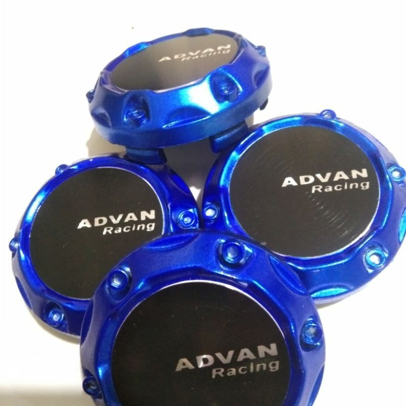 Dop center velg logo ADVAN.Variasi cembung biru.Diameter 6,5cm