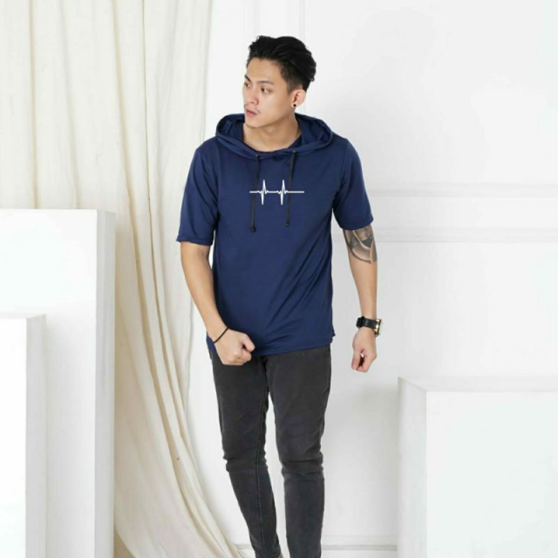 COD - ARPIOS SHOP - Hoodie DETAK JANTUNG - Hoodie Lengan Pendek PRIA / WANITA / Couple Kekinian