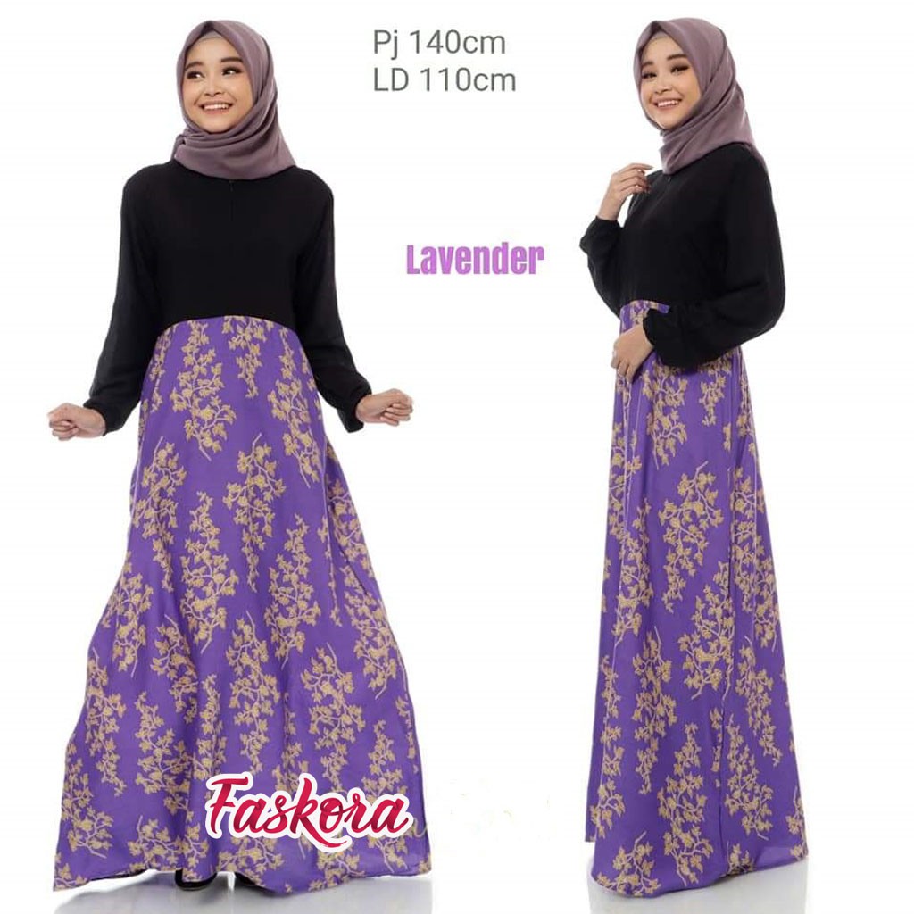 Gamis Jumbo Polos Terbaru / Gamis Motif Bunga Kecil Warna Hitam / Gamis Wanita Dewasa Kekinian