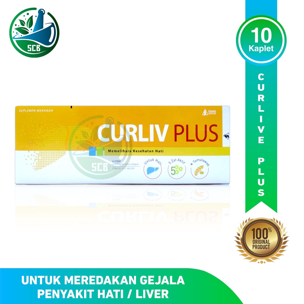 Curliv Plus Strip 10 Kaplet - Curcuma , Vitamin Hati , Vitamin Liver
