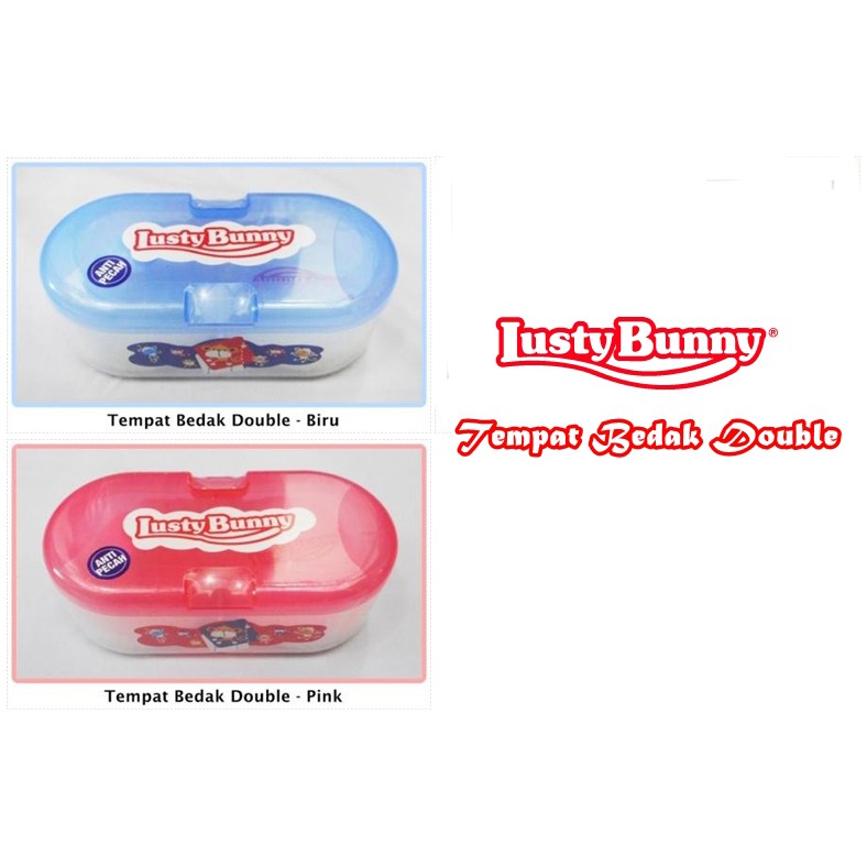 Morinz Lusty Bunny TB-1603 Tempat Bedak DOUBLE  Anti Pecah SEKAT DUA