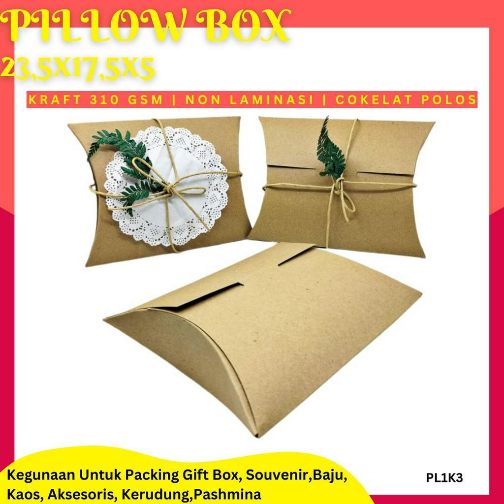 Packaging Souvenir Pillow Box Kotak Kado (PL1K3-23.5X17.5X5)