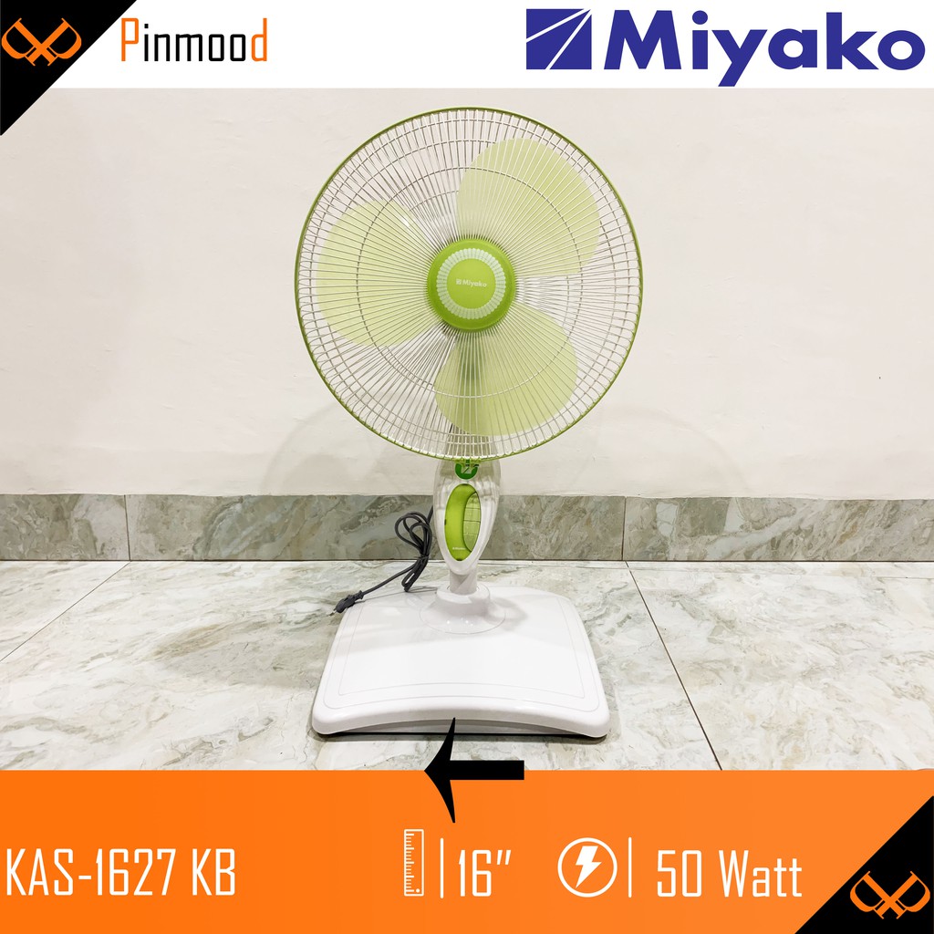 MIYAKO KAS-1627 KB STAND FLOOR DESK FAN / KIPAS ANGIN BERDIRI DUDUK MEJA 16 INCH 2 IN 1 KENCANG