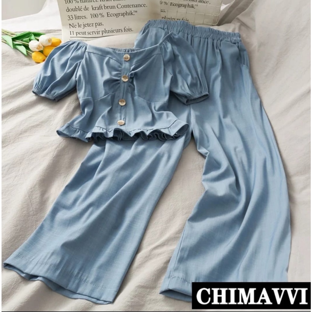 FWG - STELAN AVVI / SETELAN MURAH / BAJU SETELAN WANITA / SETELAN / CELANA DAN BAJU WANITA TERBARU