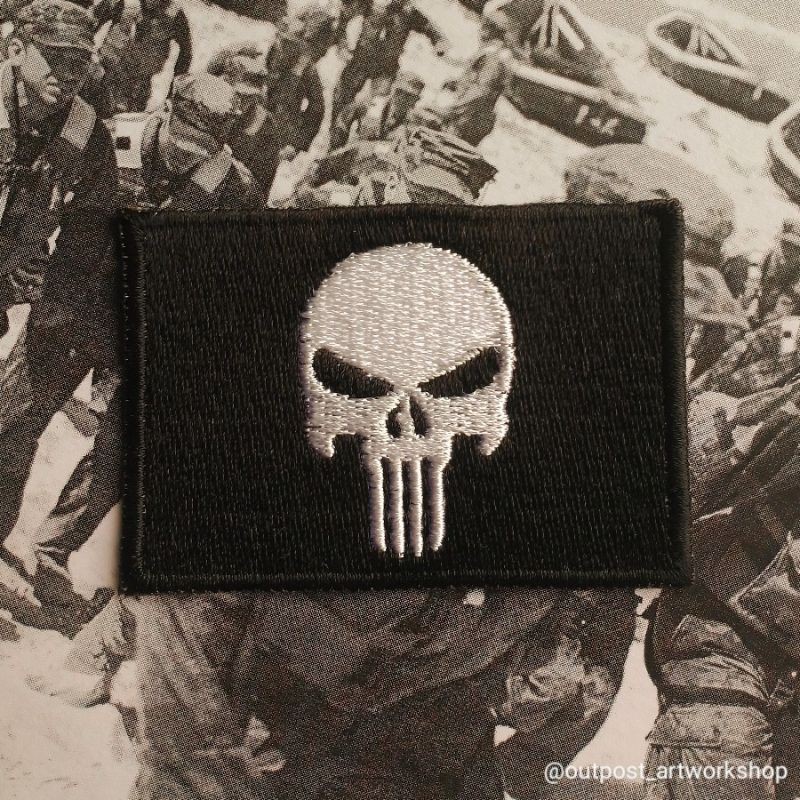 Patch Punisher Skull US Navy Seals Emblem Bordir Airsoft Military